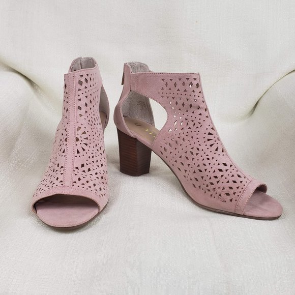 NWOB Unisa Perisa Blush Heeled Open Toe Bootie - Picture 1 of 6